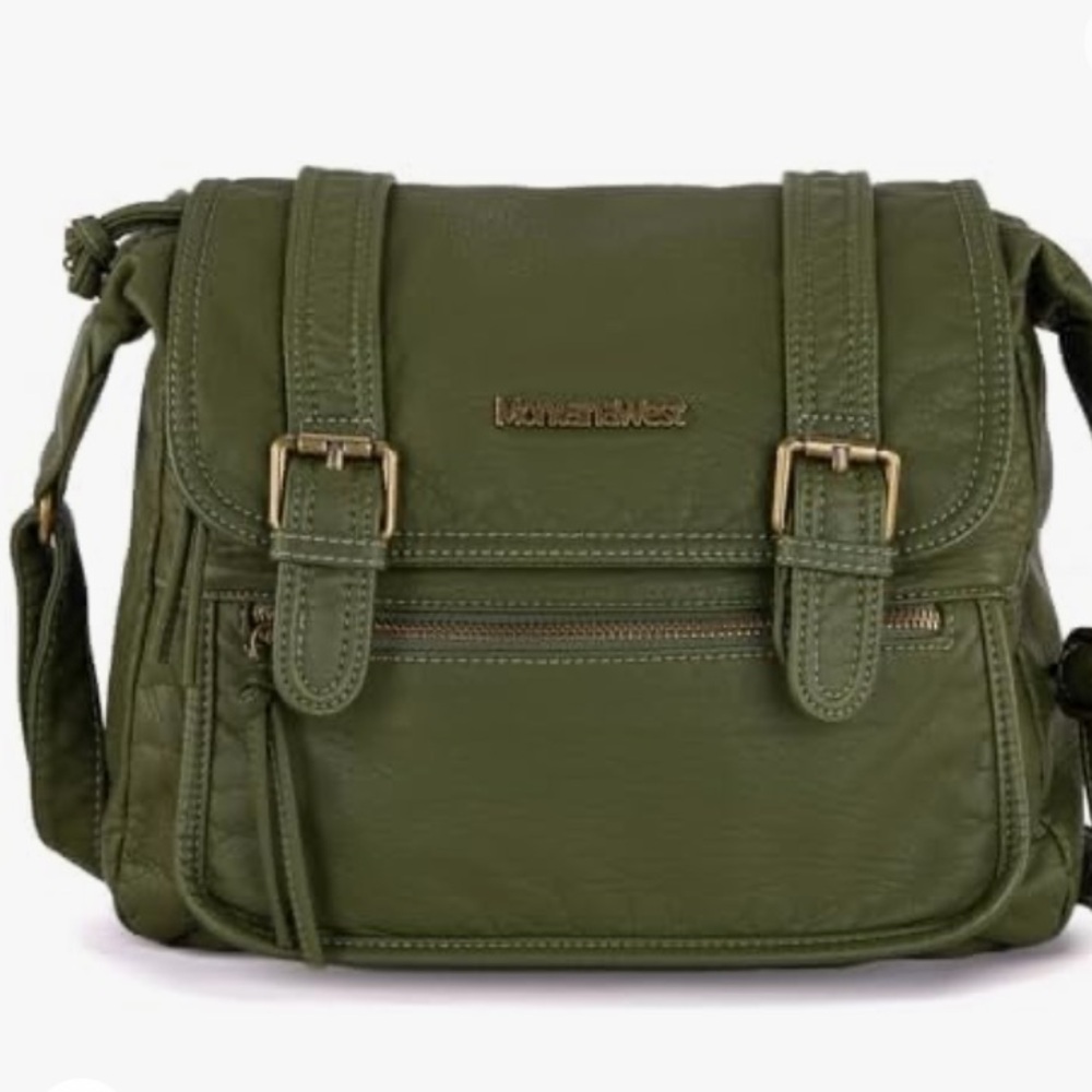 NWT-Montana West Crossbody Washed Leather Bag